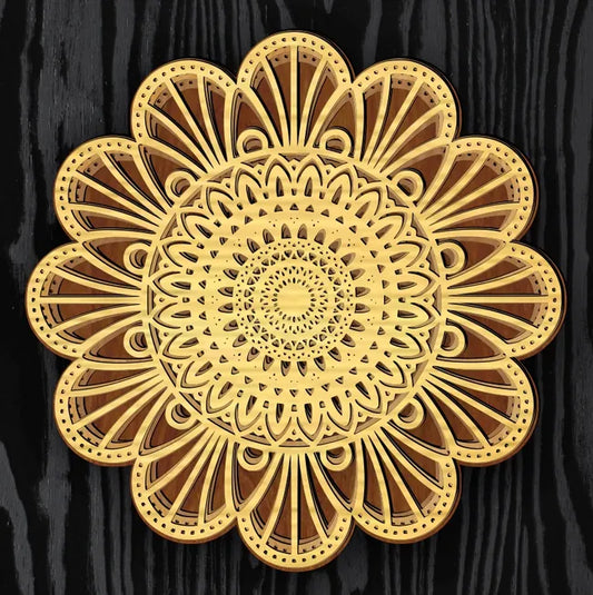 Laser Cut Multi-Layered Flower Blooming Mandala