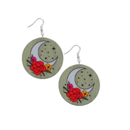 Floral Moon Sky Earrings