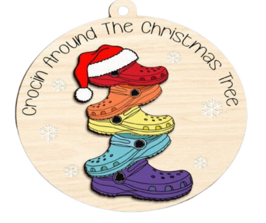 Wood Ornament Crocin' Around