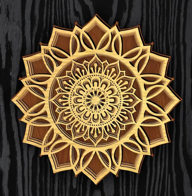 Laser Cut Multi-Layered Sharp Flower Mandala