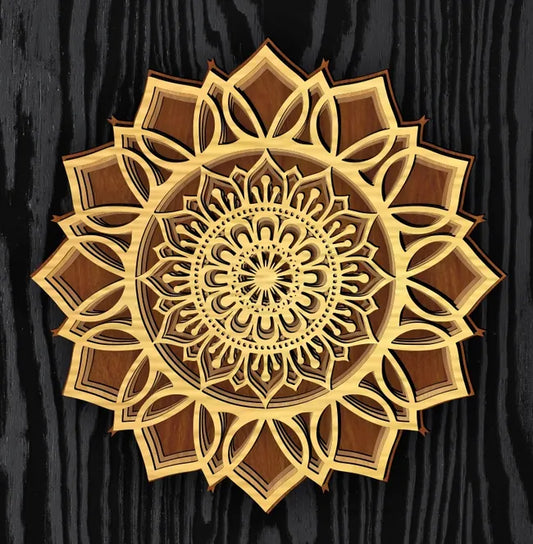 Laser Cut Multi-Layered Sharp Flower Mandala