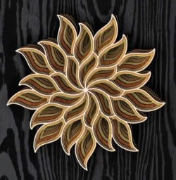 Laser Cut Multi-Layered Flower of Sweet Swirls Mandala
