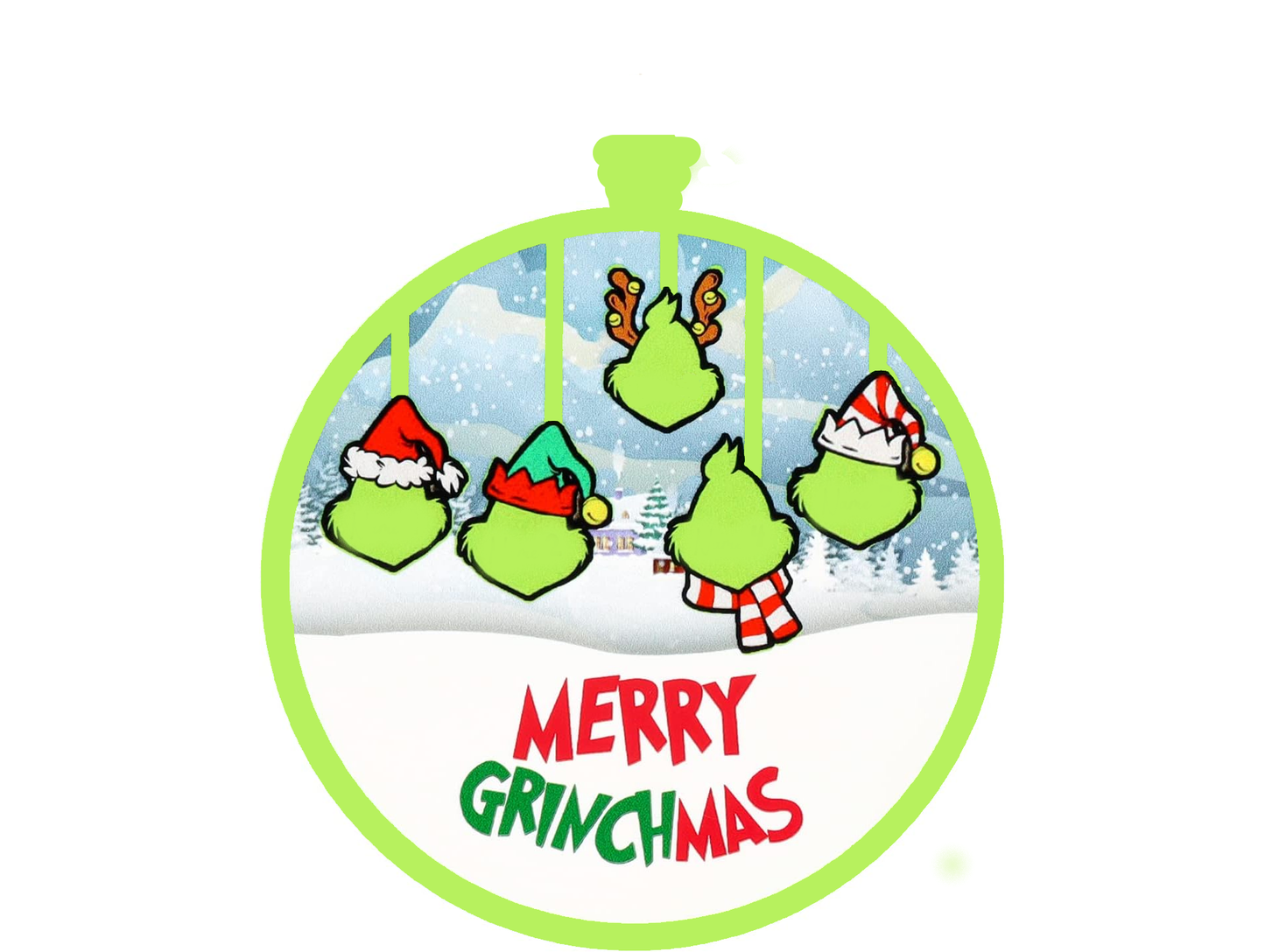 Laser Cut Wood Grinch Hand Family Wood Ornament