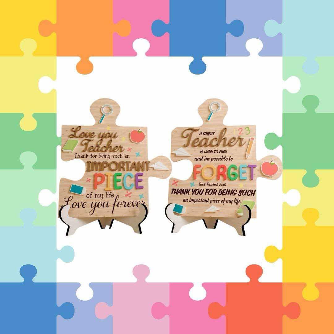 Laser Cut Wood Teacher Teacher Puzzle Piece