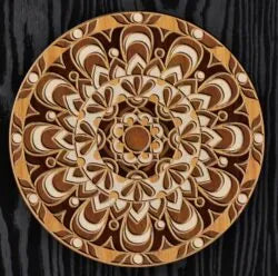 Laser Cut Multi-Layered Banded Feather Dream Mandala
