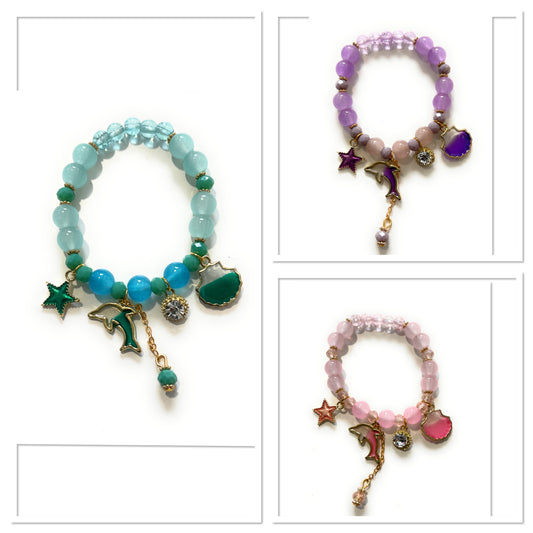 Sea Beaded Stretch Bracelet