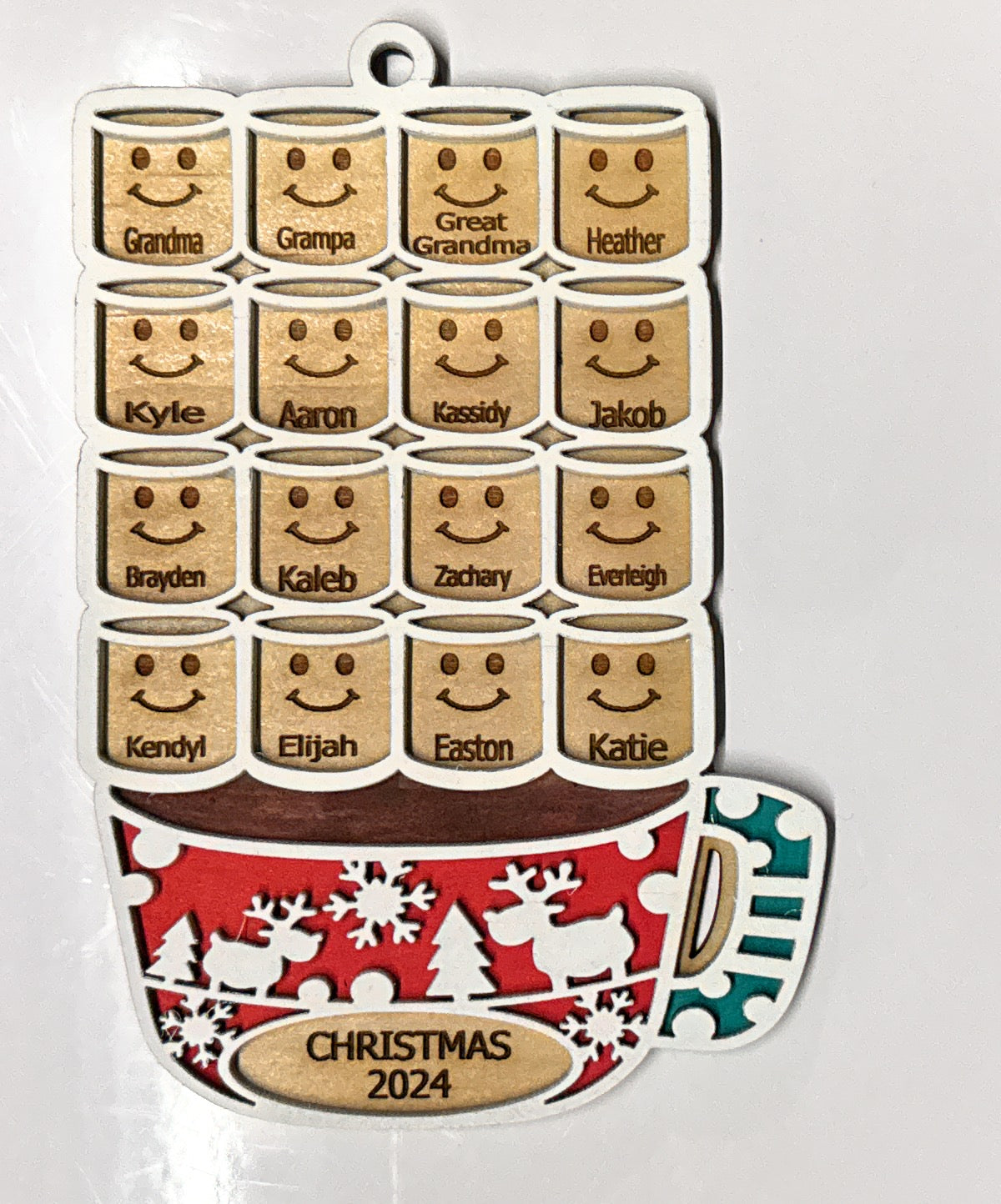 Wood Ornament Hot Cocoa