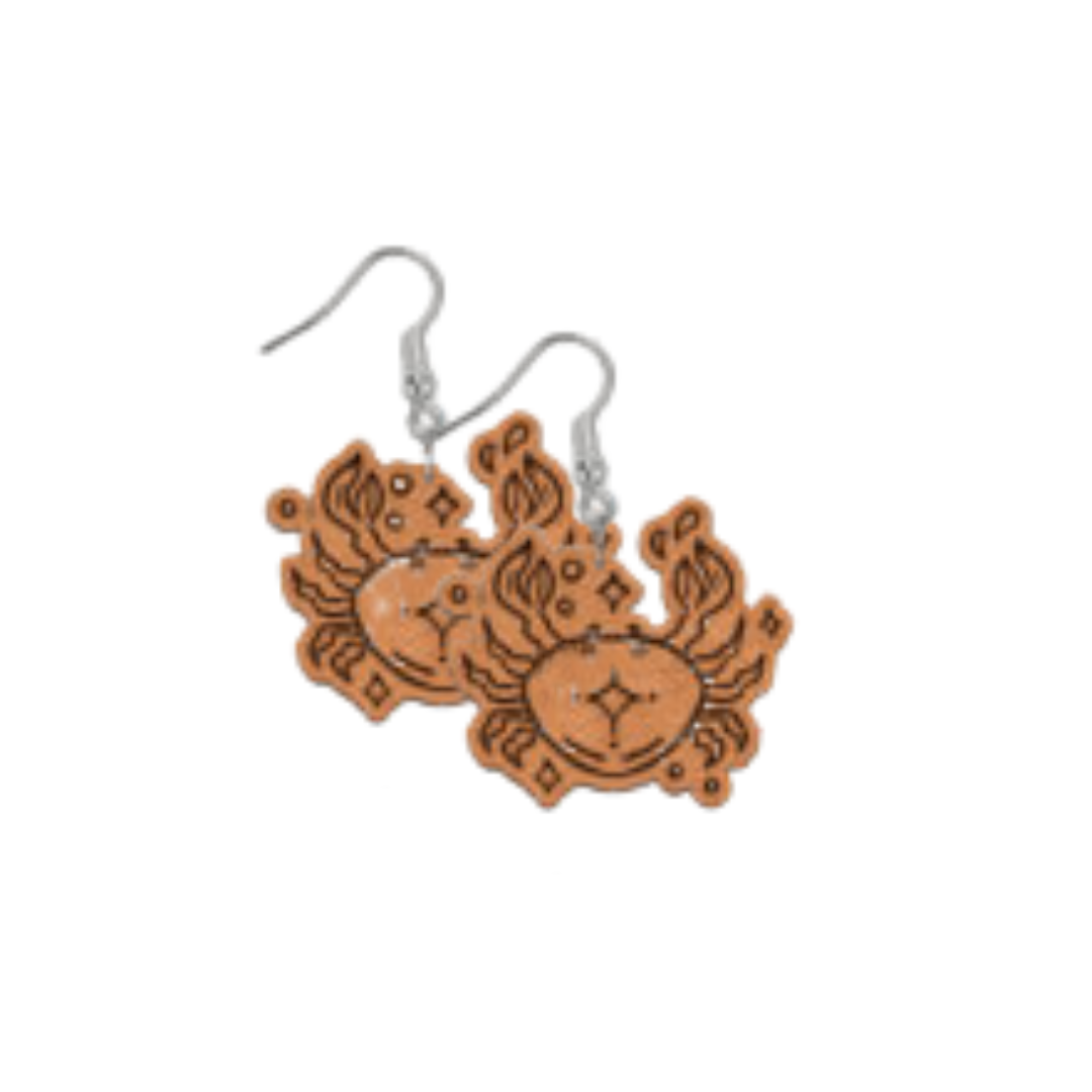 Zodiac Sketch Cancer Earrings