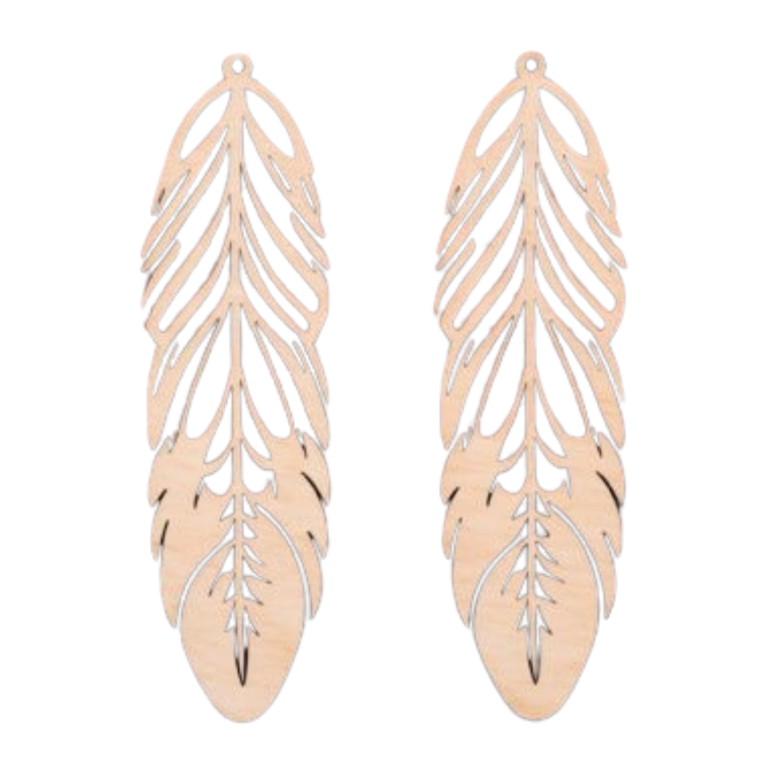 Feather Long Earrings