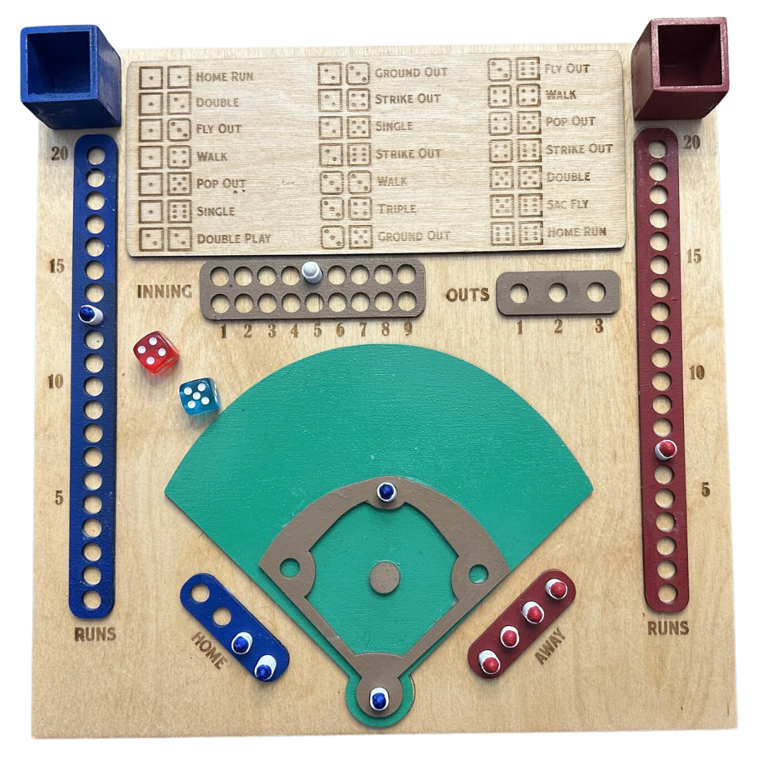 Laser Cut Wood Baseball Board Game