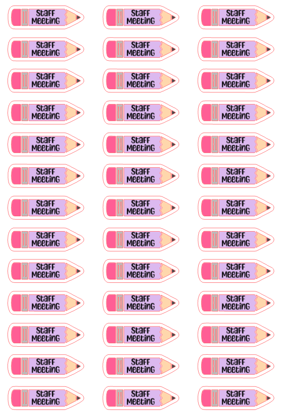 Planner Stickers - Staff Meeting - Teacher