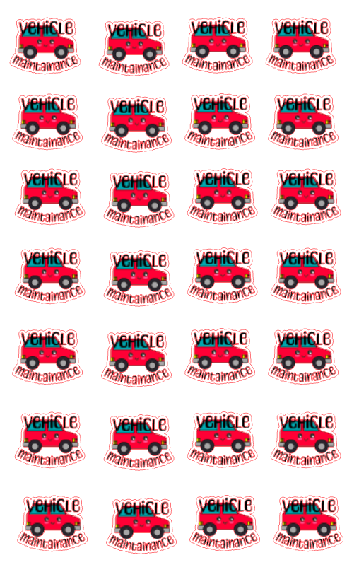 Planner Stickers - Vehicle Maintenance