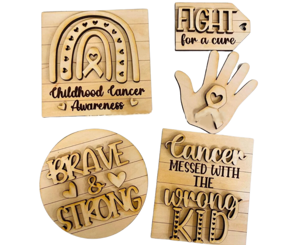 Childhood Cancer Tiered Tray Set