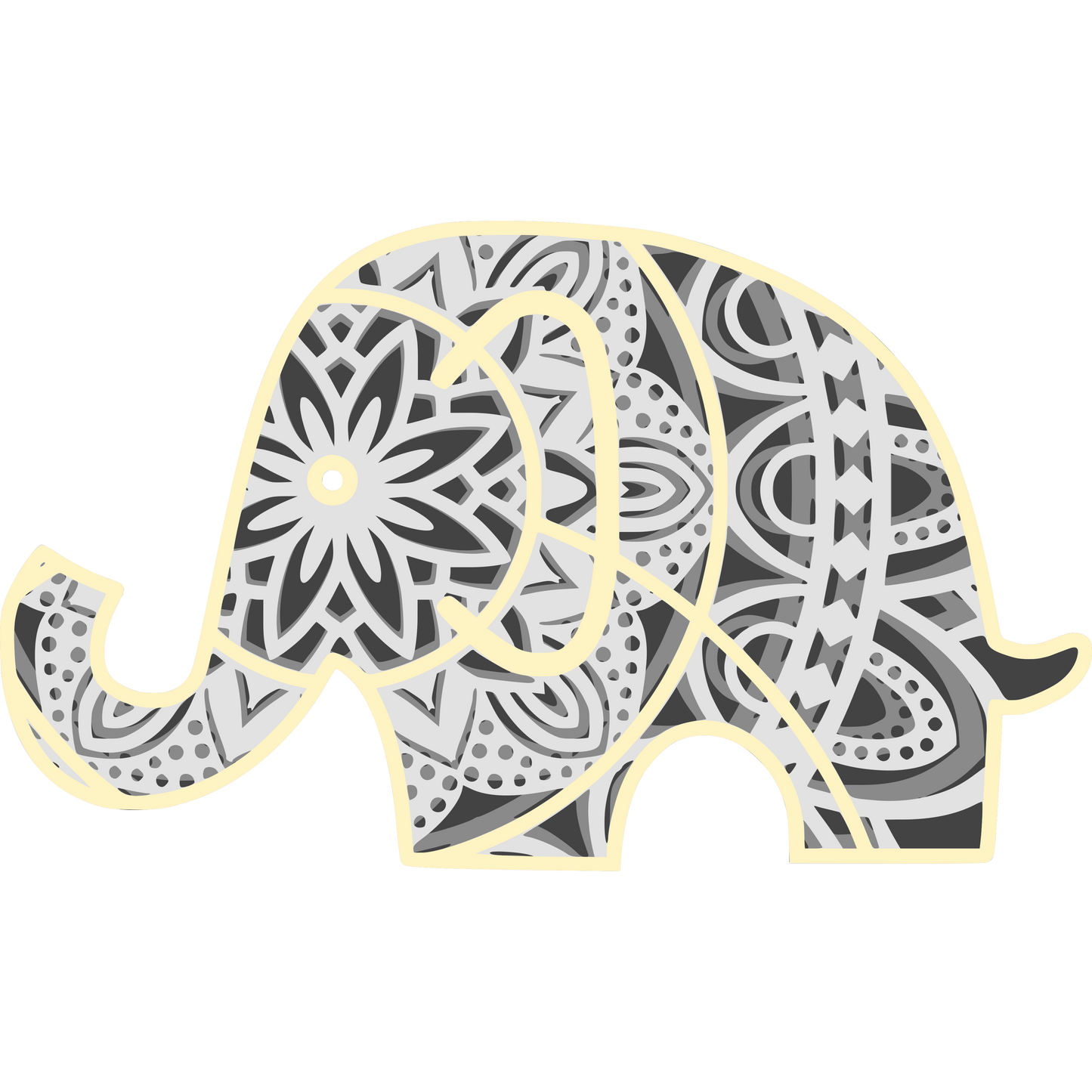 Laser Cut Baby Elephant 3D