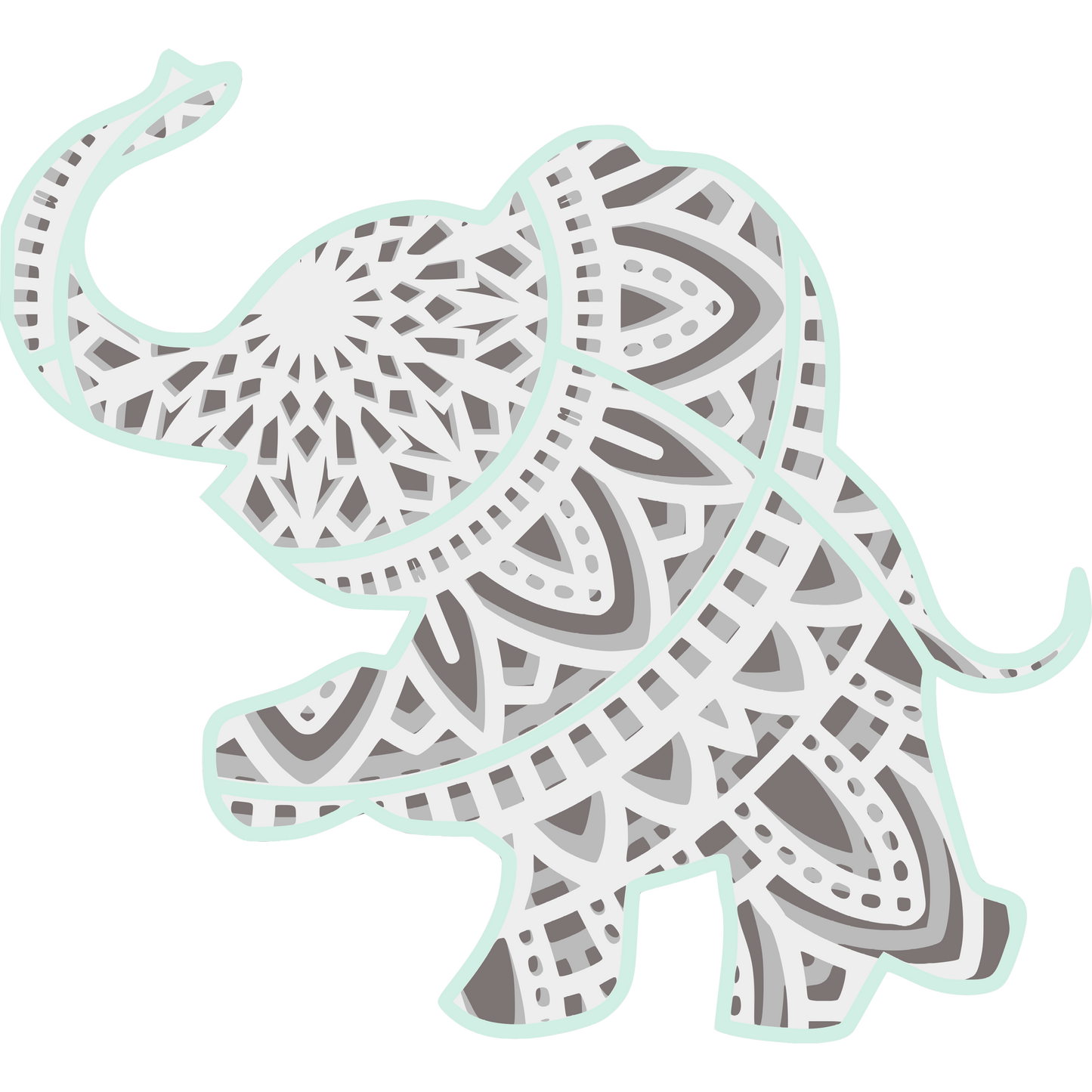 Laser Cut Baby Elephant Jumping 3D