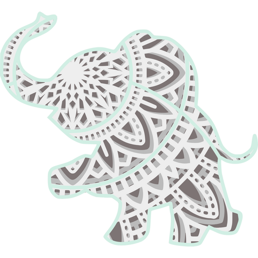 Laser Cut Baby Elephant Jumping 3D