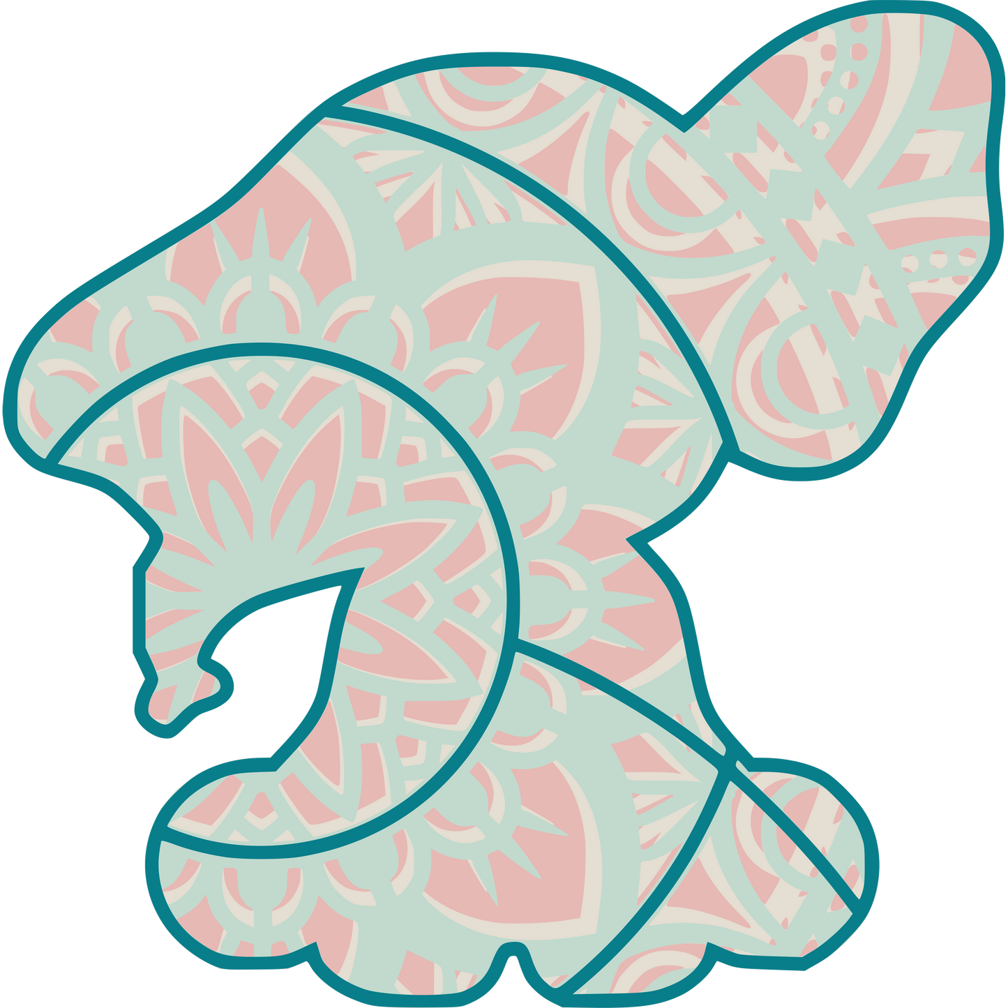 Laser Cut Baby Elephant Sitting 3D