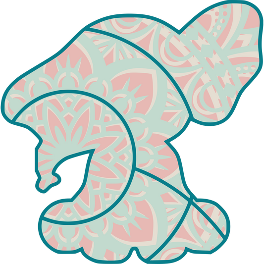 Laser Cut Baby Elephant Sitting 3D