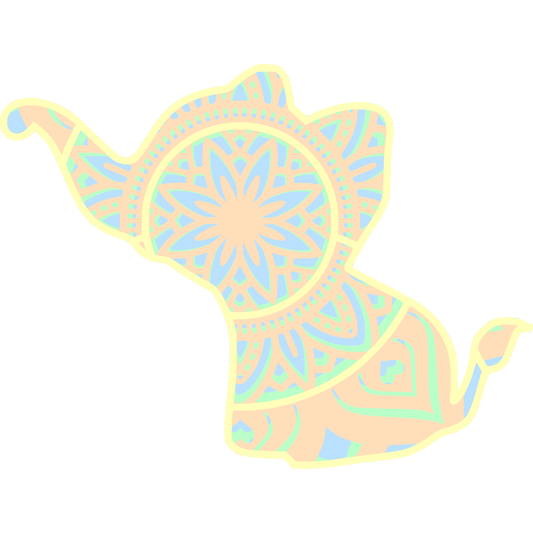 Laser Cut Baby Elephant Excited 3D