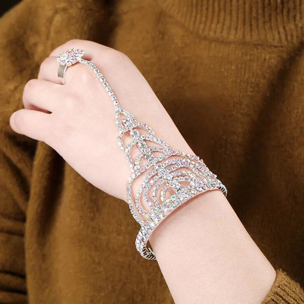 Austrian Crystal Ring Chain Bracelet