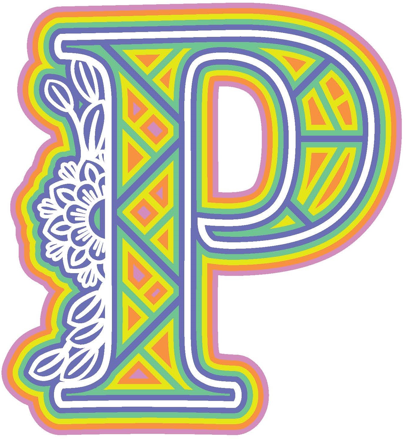 Laser Cut Wood Layered Flower Alphabet