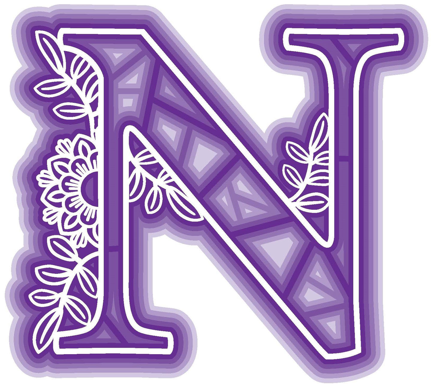 Laser Cut Wood Layered Flower Alphabet