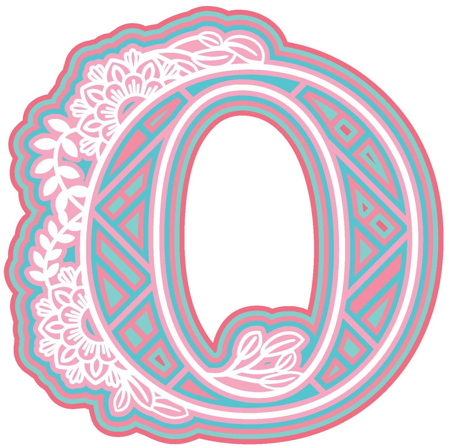 Laser Cut Wood Layered Flower Alphabet