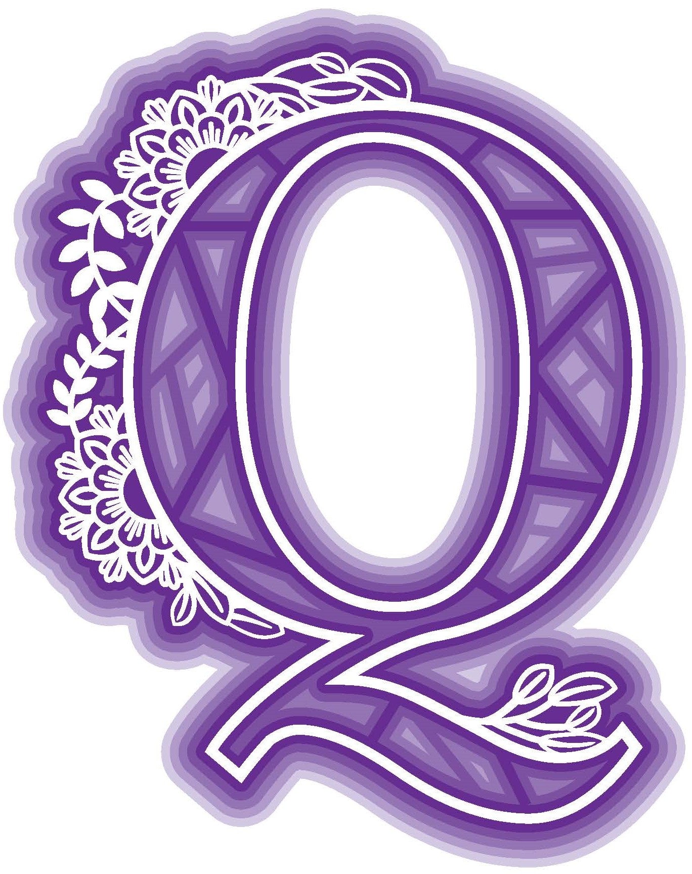 Laser Cut Wood Layered Flower Alphabet