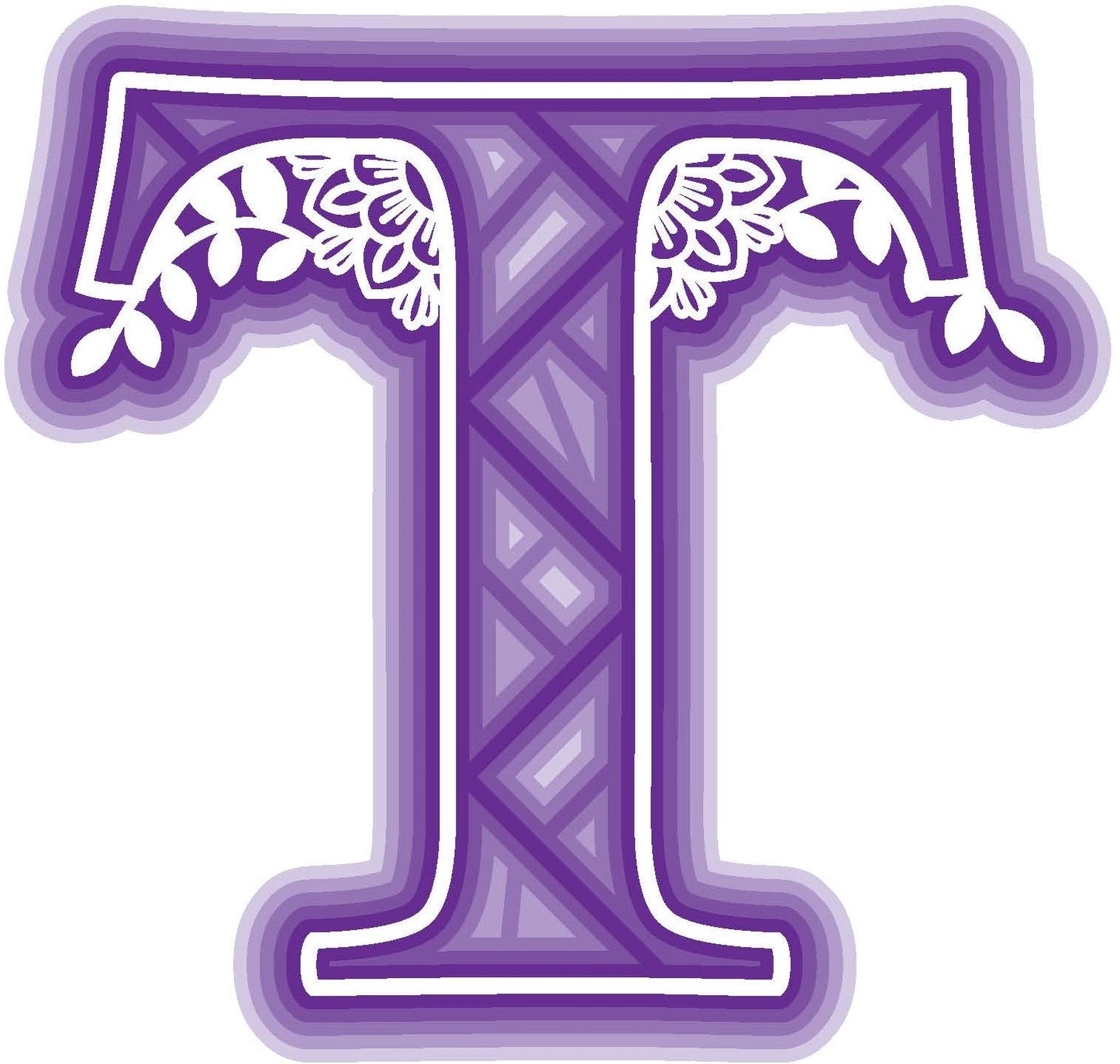 Laser Cut Wood Layered Flower Alphabet