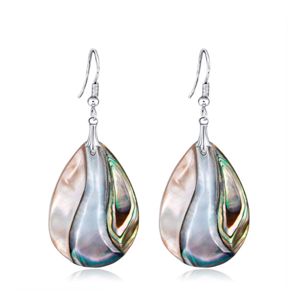 Natural Teardrop Abalone Shell Teardrop Earrings