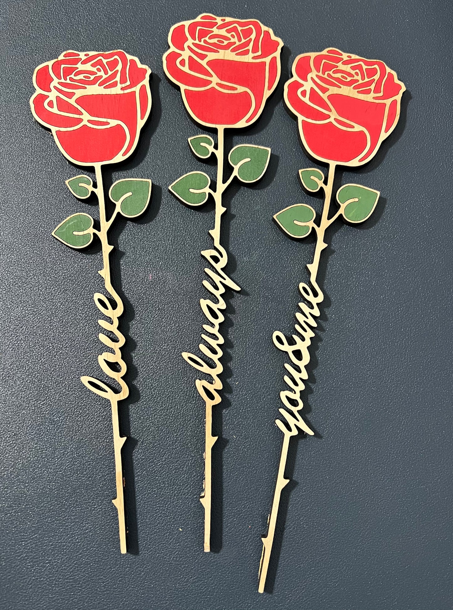 Laser Cut Wooden Roses
