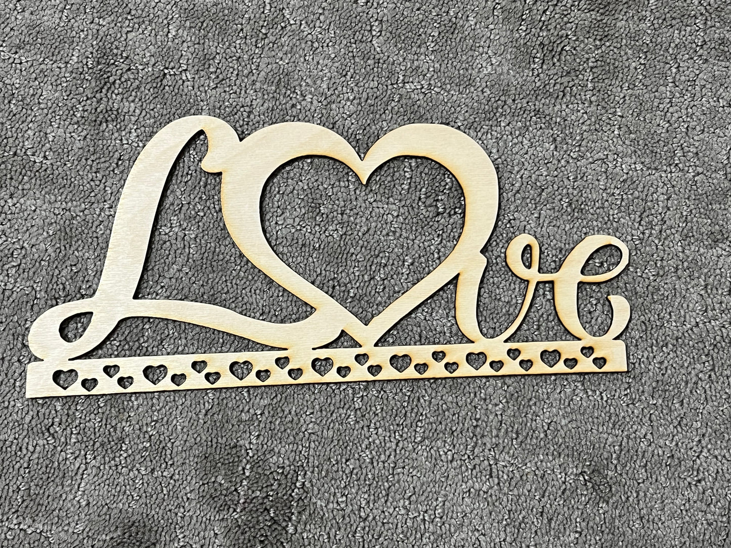 Laser Cut Wood Love Picture Frame