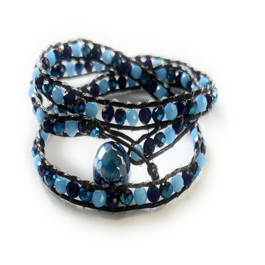 Blue Agate Wrap Bracelet