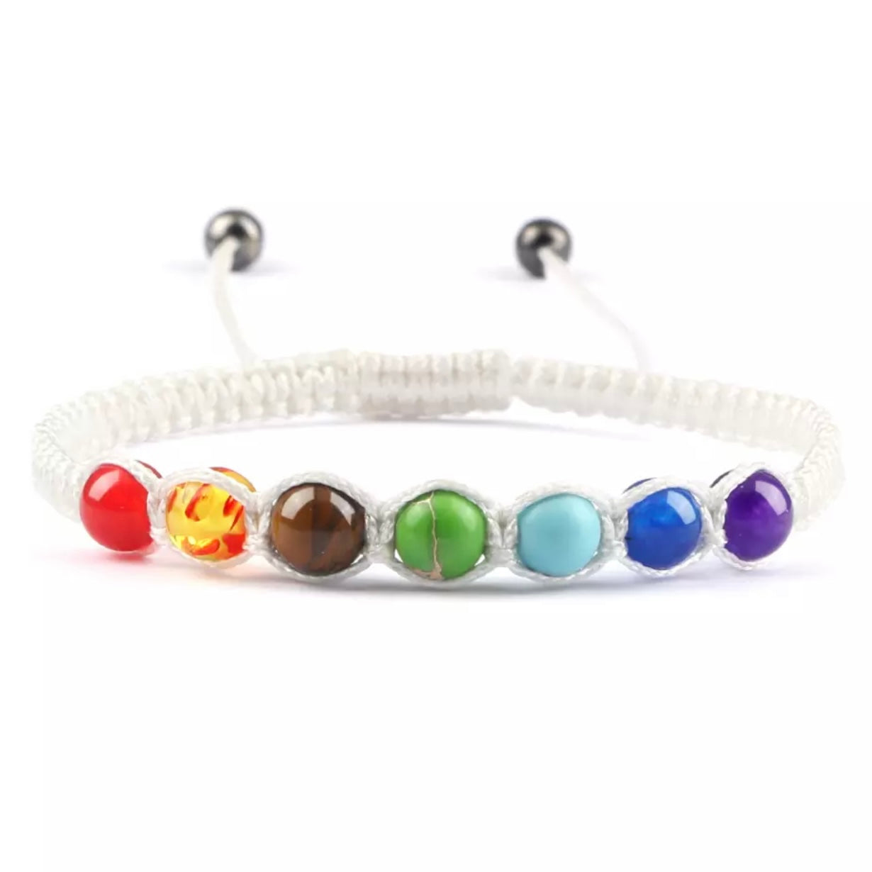 7 Chakra Braided Natural Stone Paracord Bracelet