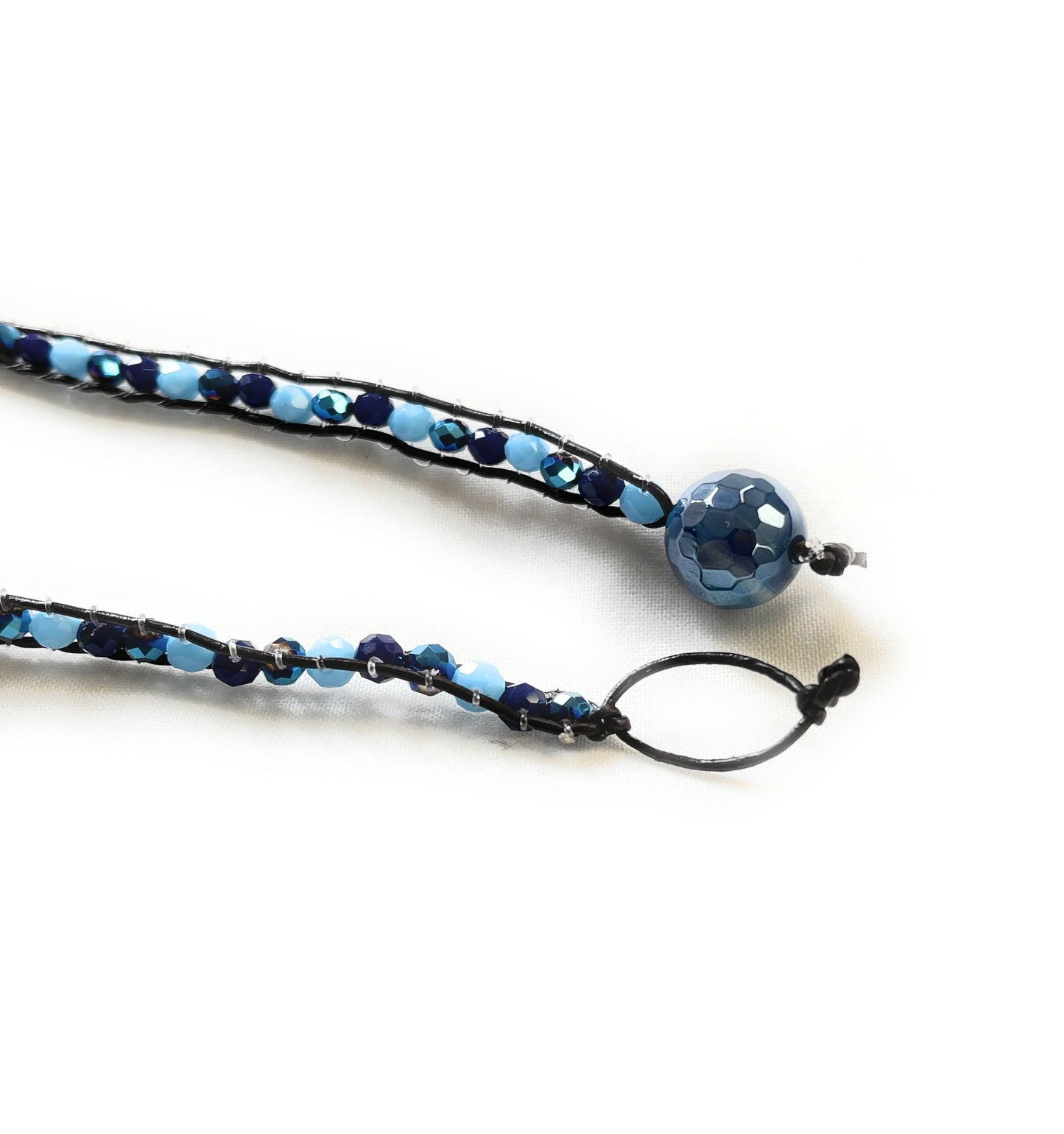 Blue Agate Wrap Bracelet