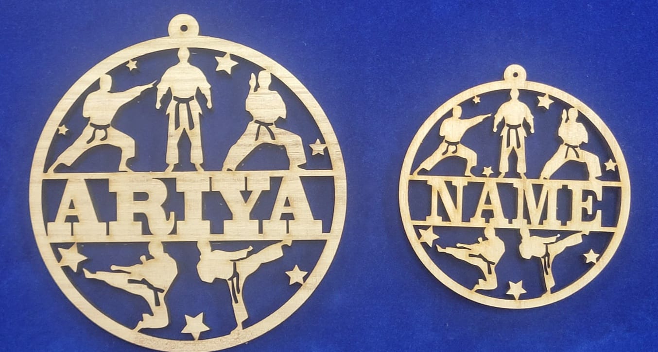 Laser Cut Wood Martial Arts Ornaments