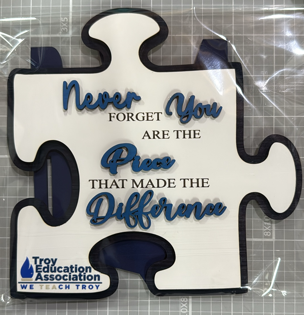 Laser Cut Wood Custom Retirement Puzzle Piece