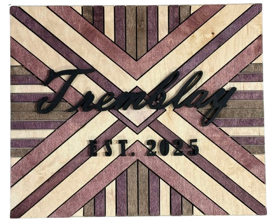 Laser Cut Wood EST. Family Piece