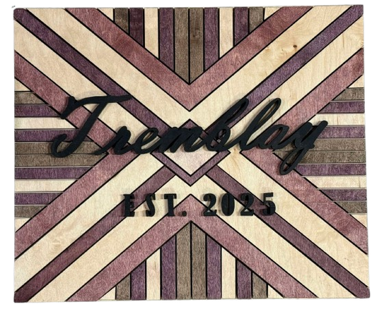 Laser Cut Wood EST. Family Piece