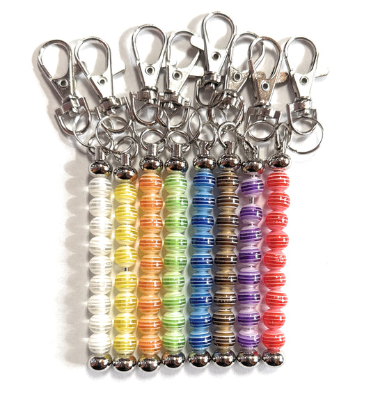 TAEKWONDO Stripe Beaded Belt Color Keychain