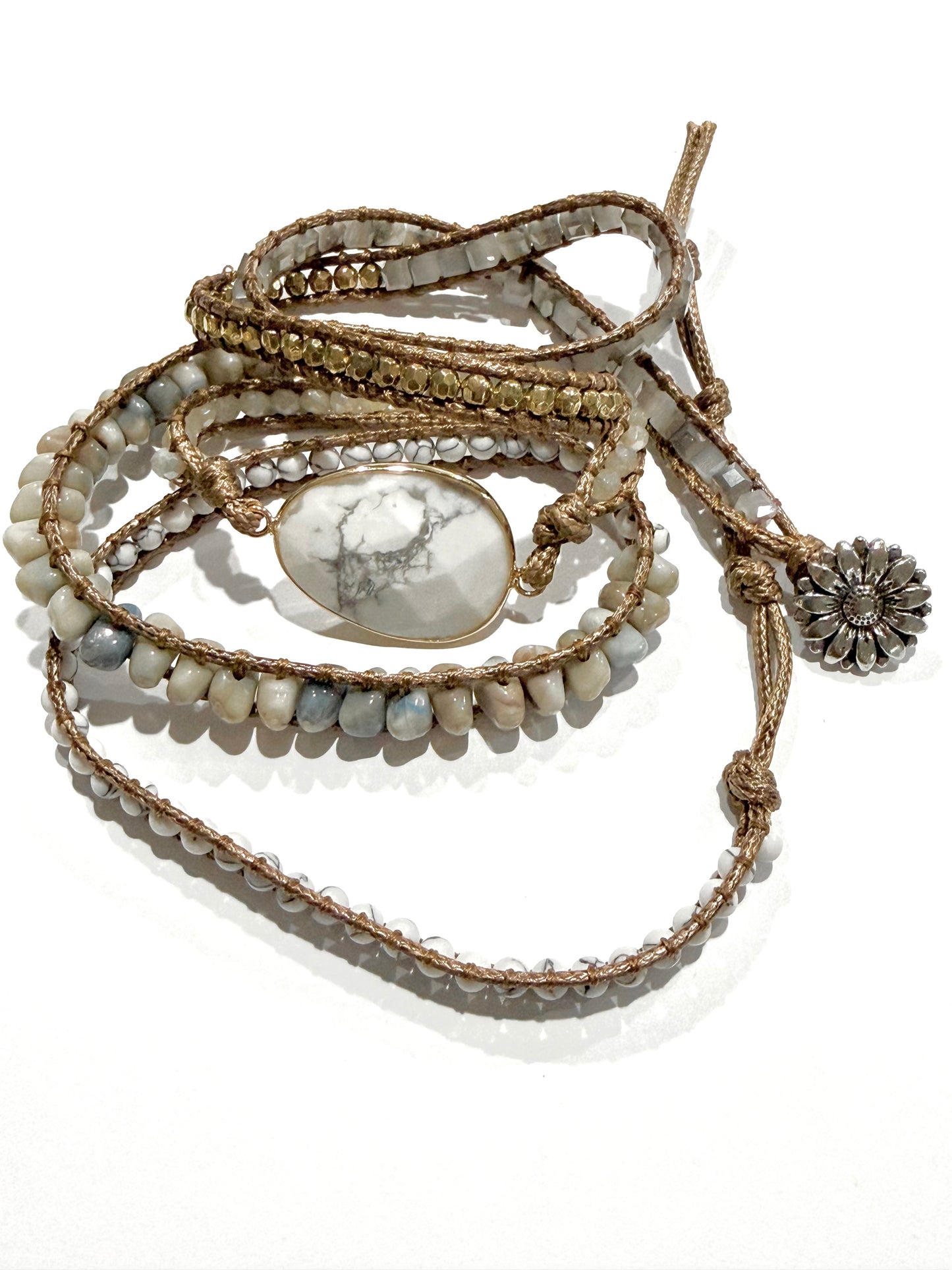 Howlite 5 Row Wrap Bracelet