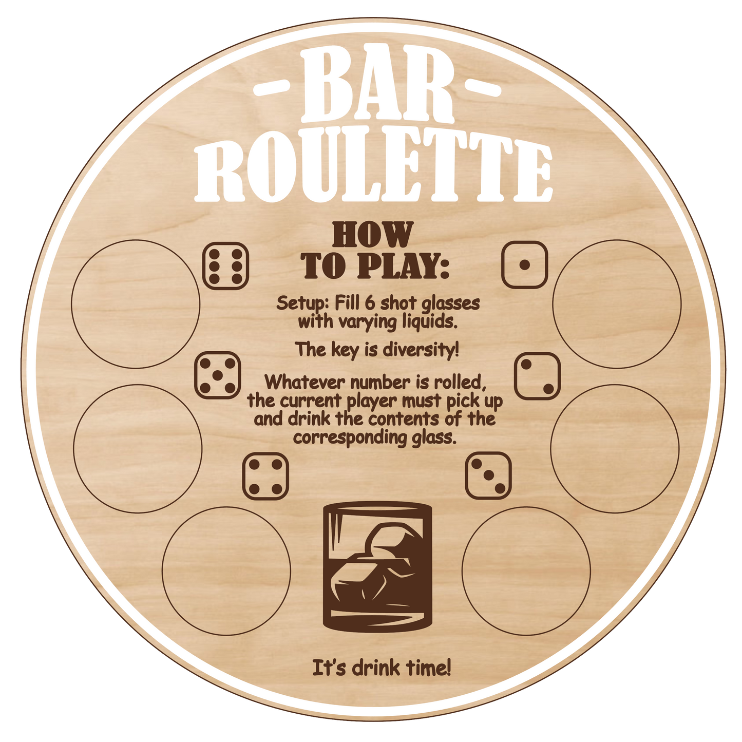 Laser Cut Wood Bar Roulette