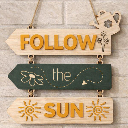 Laser Cut Wood Follow the Sun