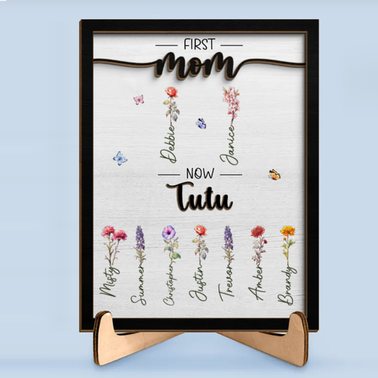Laser Cut Wood Mother’s Day Floral Plaque