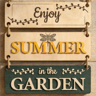 Laser Cut Wood  Enjoy Summer in the Garden
