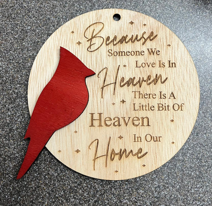 Laser Cut Wood Heaven Ornament Decor