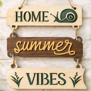 Laser Cut Wood Home Summer Vibes
