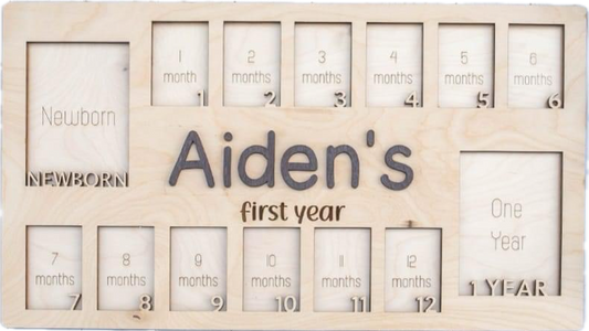 Laser Cut Wood Photo Frame  for baby or education year