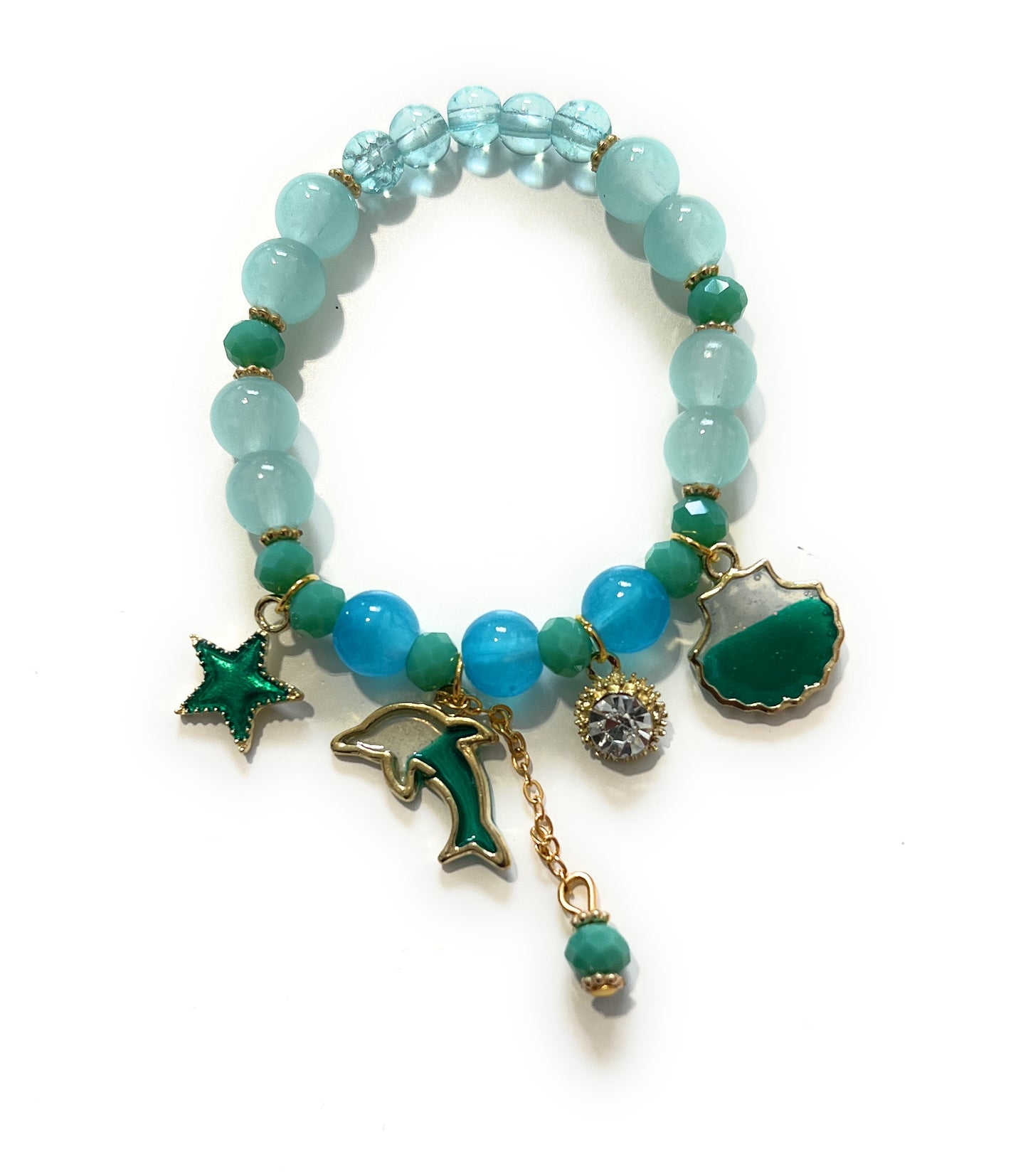 Sea Beaded Stretch Bracelet