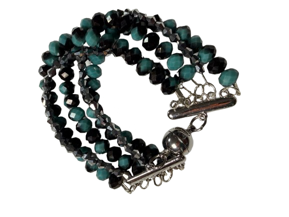 Custom Beaded 5 Row Magnetic Clasp Bracelet